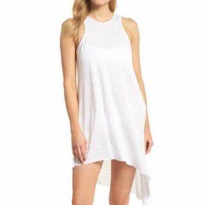 White Maiden Flowy Cotton Handkerchief Dress